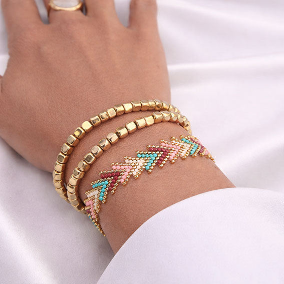 Blush Dune set worn on wrist