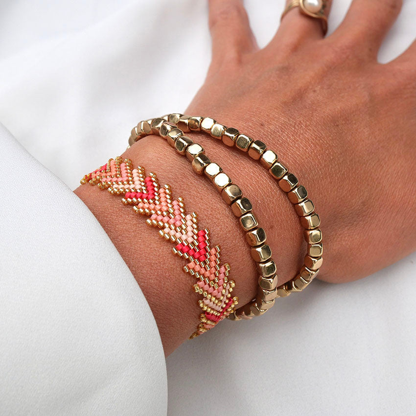 Summer Blush bracelet set worn on wrist