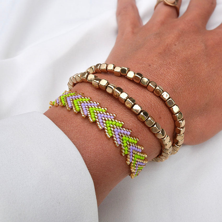 Miami Spring bracelet set worn on wrist