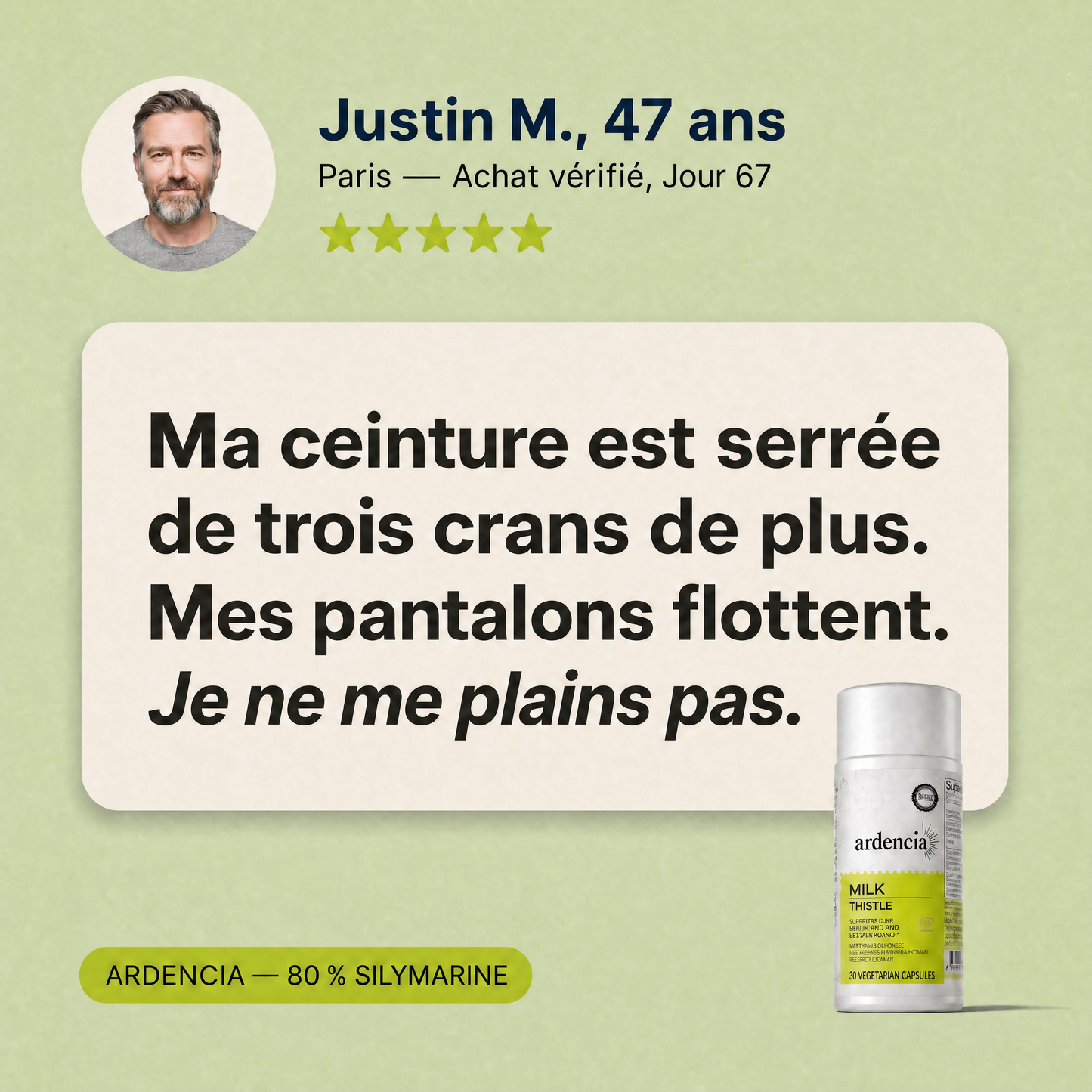 Flacon Ardencia — ambiance naturelle